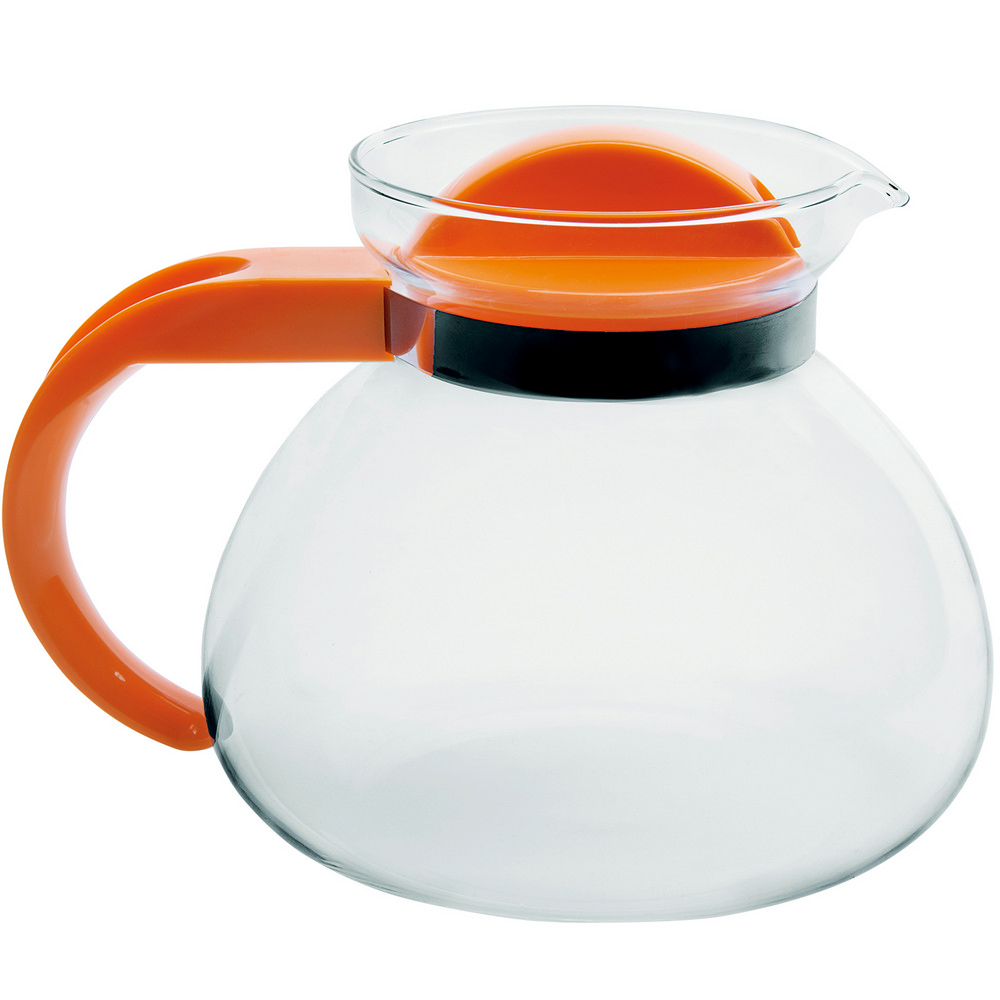 EXCELSA 義大利 Teatime耐熱玻璃壺(橘1.9L) / 泡茶 下午茶 茶具 可機洗 洗碗機可洗