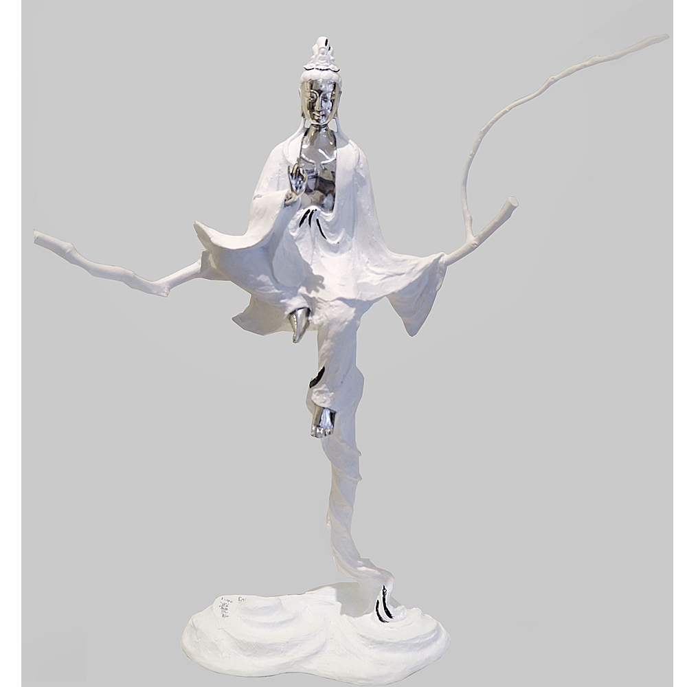 開運陶源 子問老師 限量原作 不鏽鋼(白鋼)~唯心觀照(觀世音菩薩)