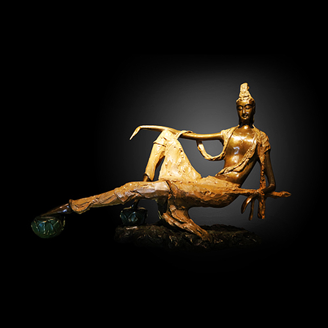 開運陶源 子問老師 限量原作銅雕~自在(觀世音菩薩)
