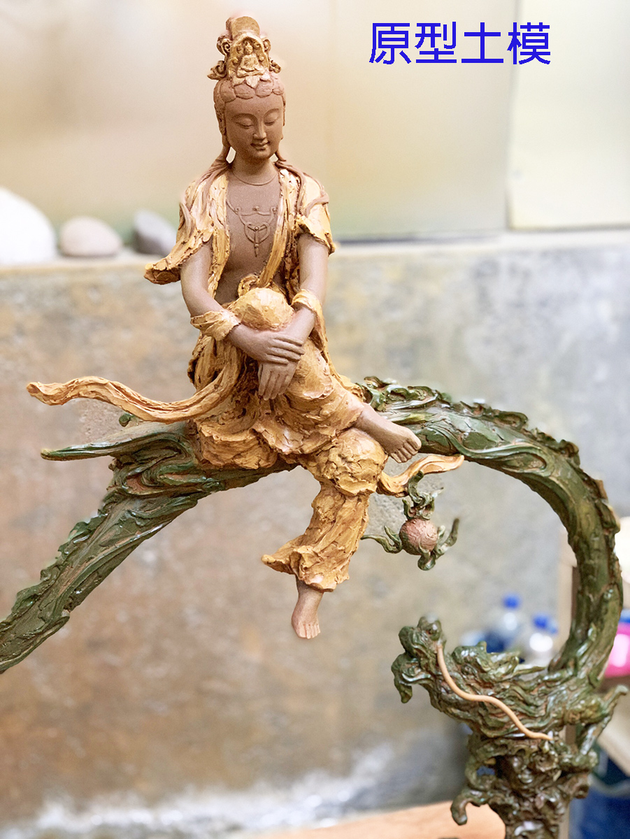 開運陶源子問老師限量原作銅雕~龍悅自在(觀世音菩薩) - PChome 24h購物