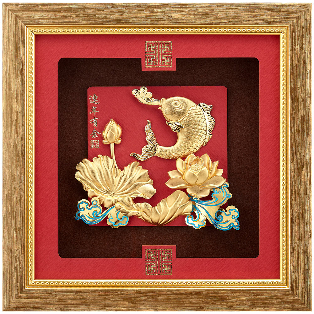 開運陶源金箔畫純金素雅系列(佛手蓮花) 30x30cm - PChome 24h購物