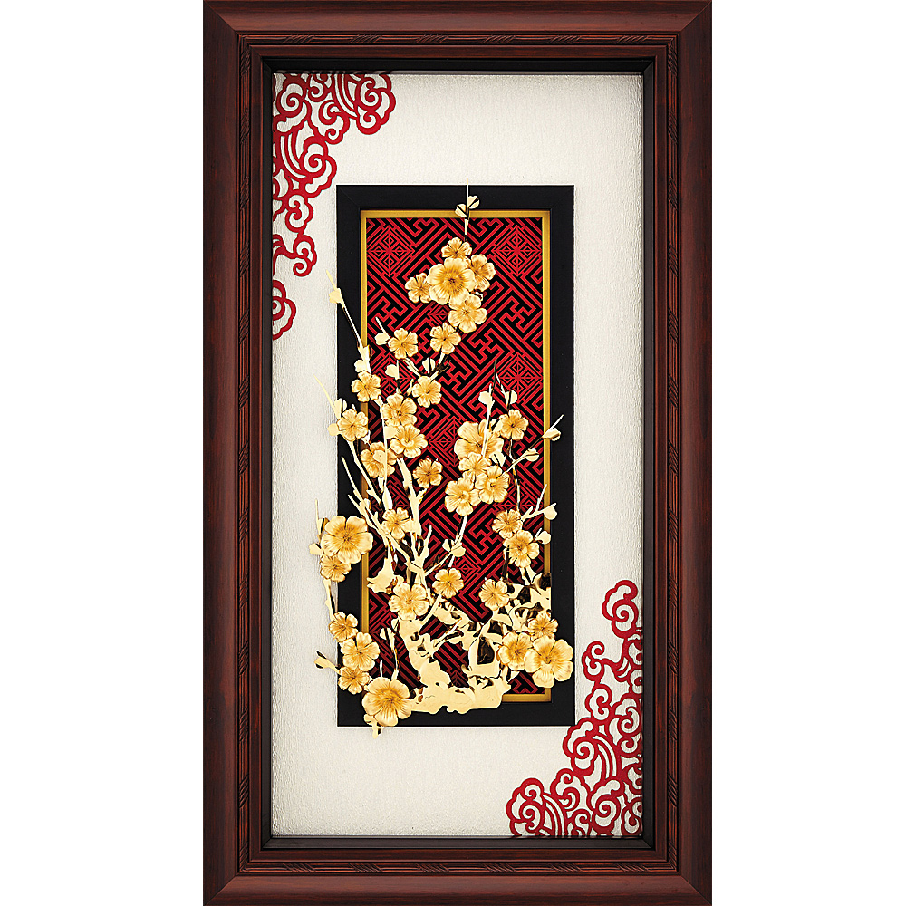 開運陶源金箔畫【四君子(梅蘭竹菊)】69x39cm - PChome 24h購物