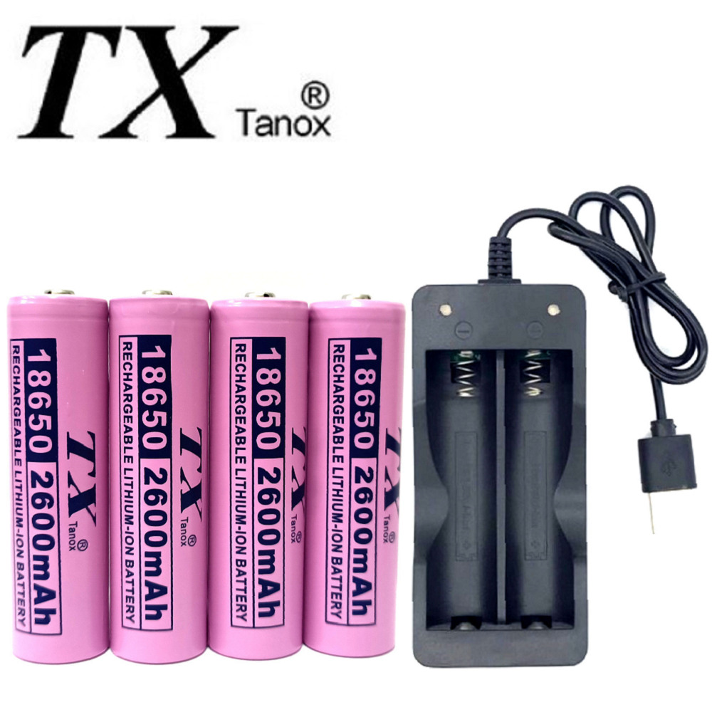 TX特林 2600mAh18650鋰充電池4入附USB充電器(LI2600-4-USB)