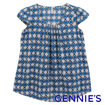 Gennies 奇妮 飄逸菱形格純棉上衣