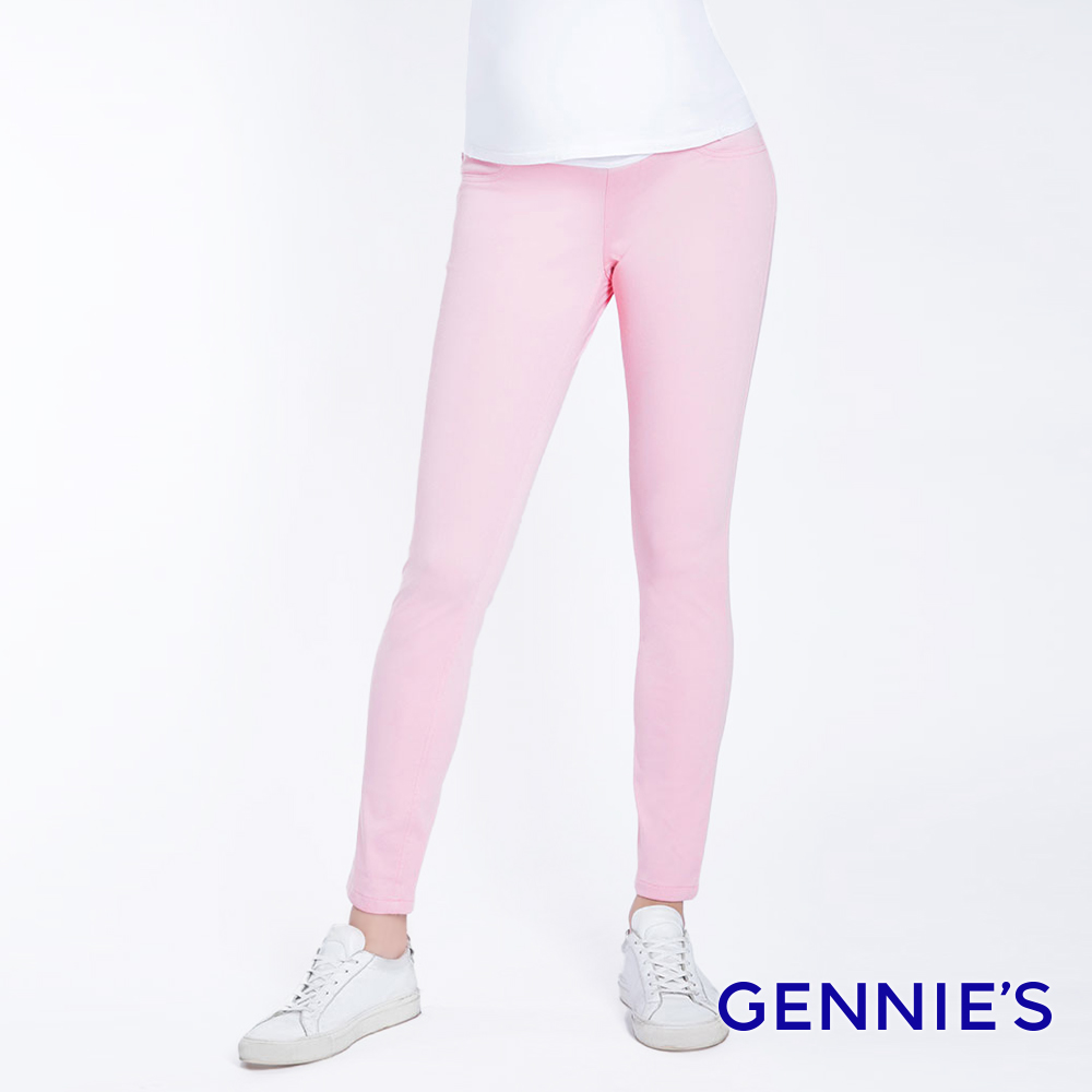 Gennies 奇妮 彈力窄管顯瘦修身褲(粉)