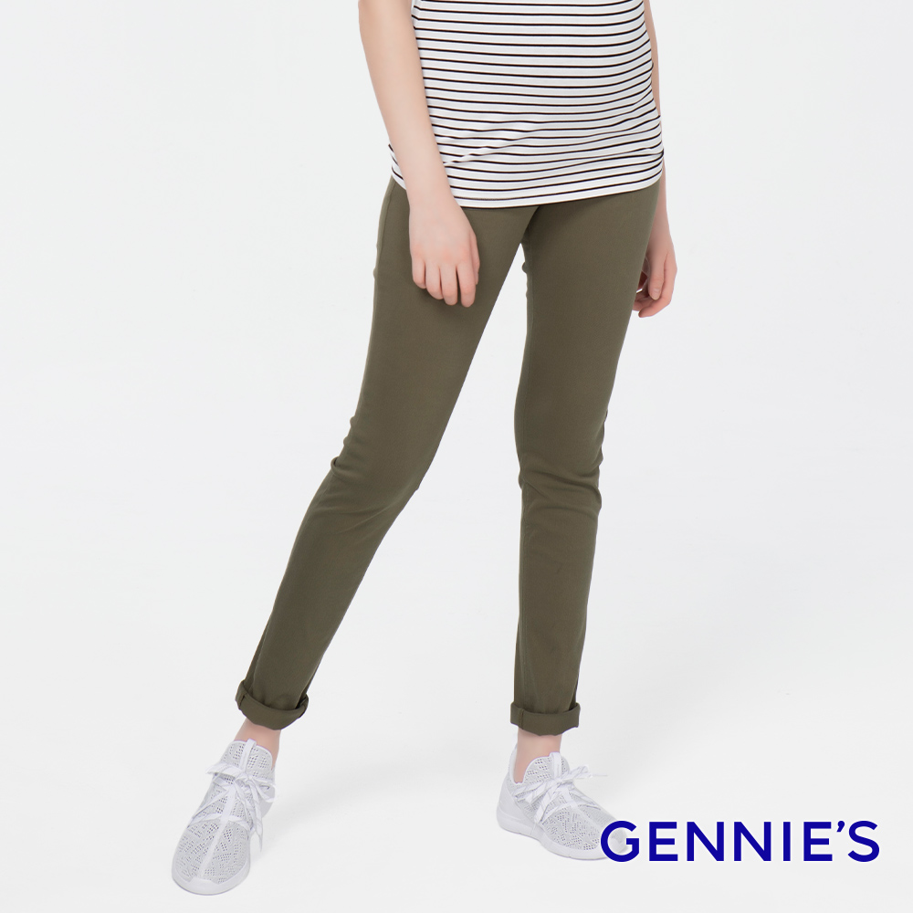 Gennies 奇妮 彈力窄管顯瘦修身褲(綠)
