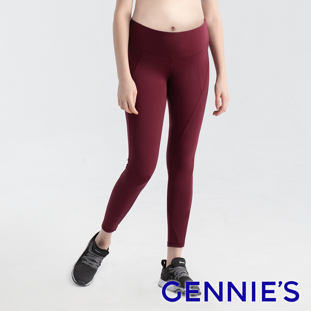 Gennies 奇妮 FITNESS蜜桃輕托孕婦運動褲(紅)