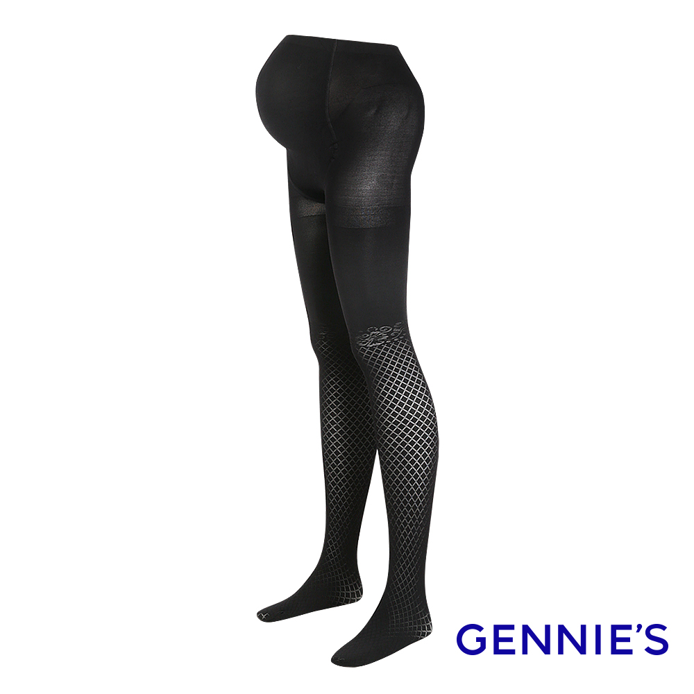 Gennies 奇妮 網狀緹花彈性褲襪(黑)