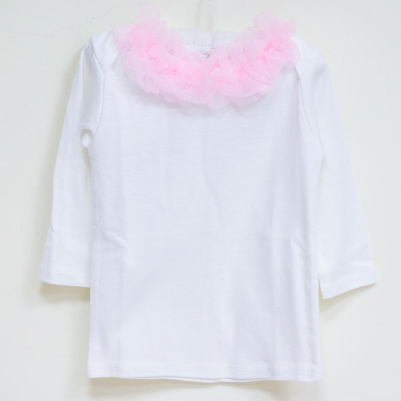 (長袖兒童) 美國 Chic Baby Rose 手工雪紡純棉上衣_脖子圈圈款/淡粉