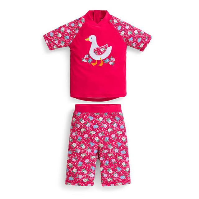 JoJo Maman BeBe 英國  嬰幼兒/兒童兩件式防曬泳裝_鴨子 (JJ-D8795)