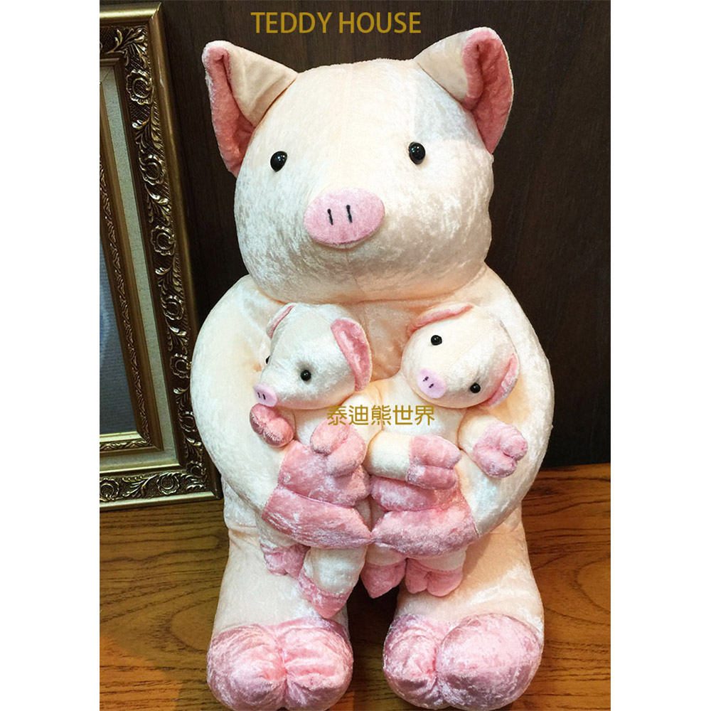 【TEDDY HOUSE】玩具玩偶公仔絨毛娃娃富貴滿堂日本母子豬全家福超可愛豬來富
