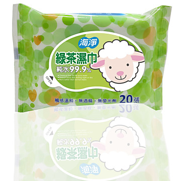 海淨 綠茶濕巾20張-12入
