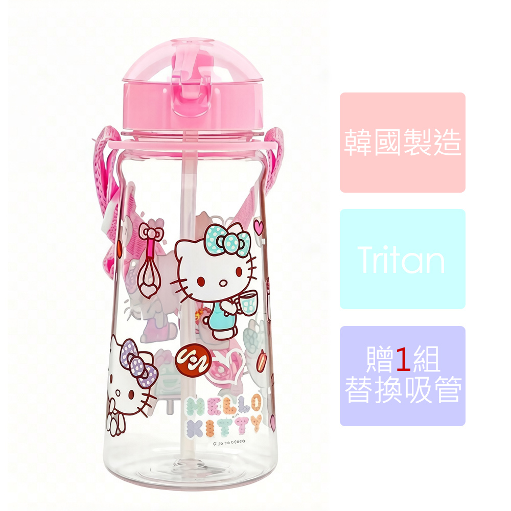 Sanrio 三麗鷗 凱蒂貓 Tritan耐高溫吸管水壺 450ml