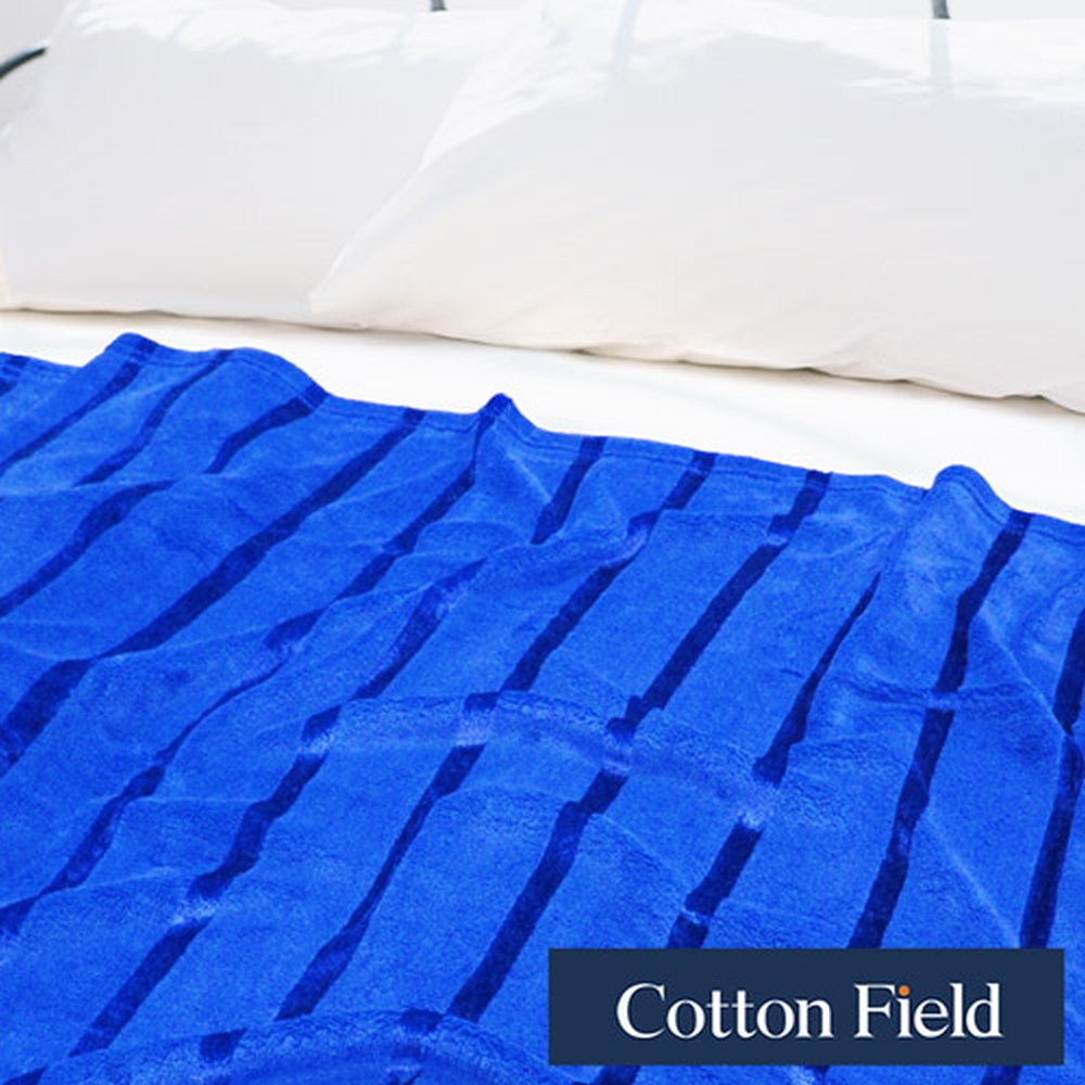 cottonfield 棉花田 【晶彩】超細纖維超柔亮絲隨意毯-晶亮藍(130x170cm)