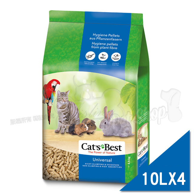 CATS BEST 凱優 崩解木屑砂-藍標粗砂10Lx4入