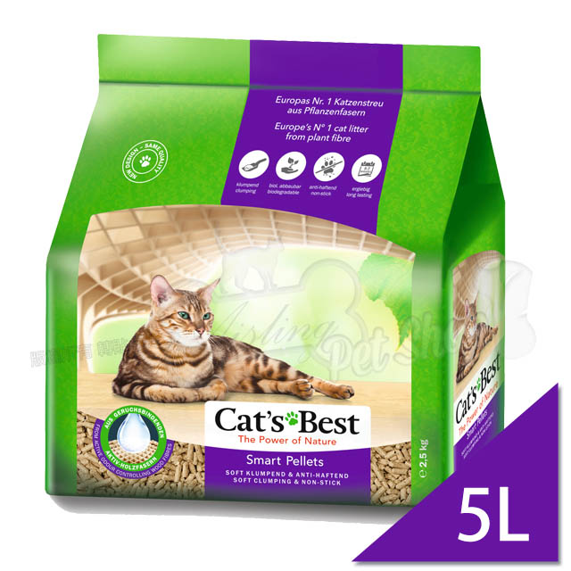 CATS BEST 凱優 紫標凝結木屑砂-特級無塵5L