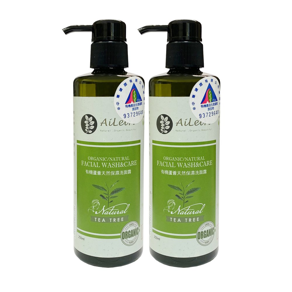 AiLeiYi 愛蕾伊 蘆薈保濕洗面露-茶樹250ml(2瓶/組)