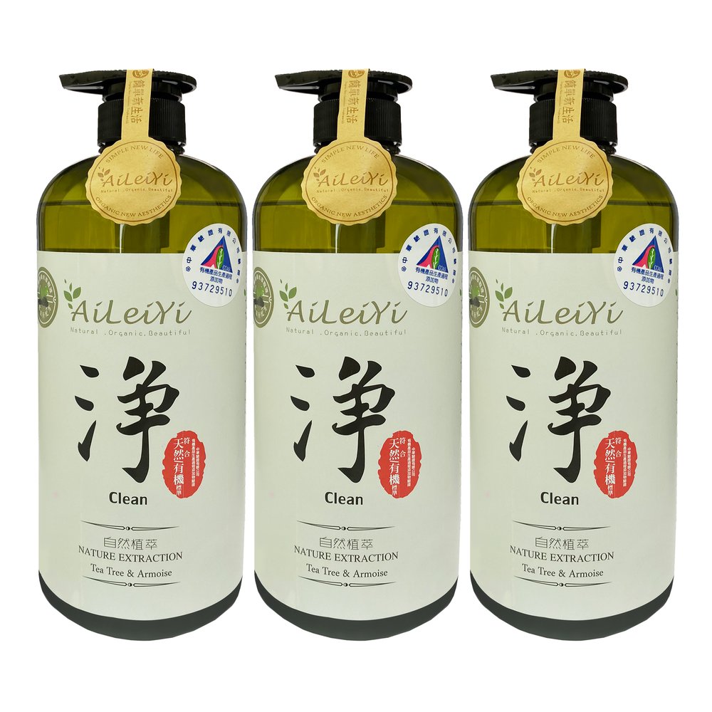 AiLeiYi 愛蕾伊 洋甘菊潤膚沐浴精-淨/茶樹艾草1000ml(3瓶/組)（其他規格）