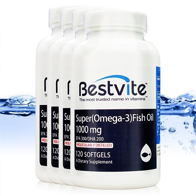 Bestvite 必賜力 即期品超級OMEGA-3魚油膠囊4瓶組(120顆/瓶)