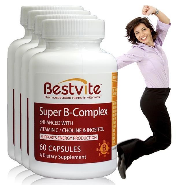 Bestvite 必賜力 即期品超級維他命B群膠囊4瓶組(60顆/瓶) 2027/9/30