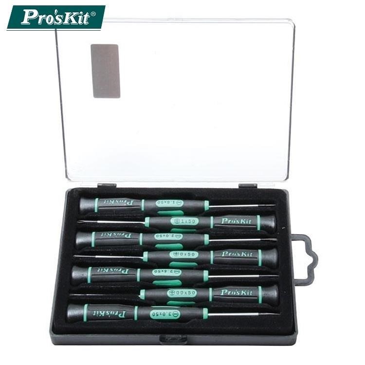 ProsKit 寶工 台灣製AISI 8660鎳鉻鉬合金鋼製鐵桿十字&一字精密起子7支組SD-081A