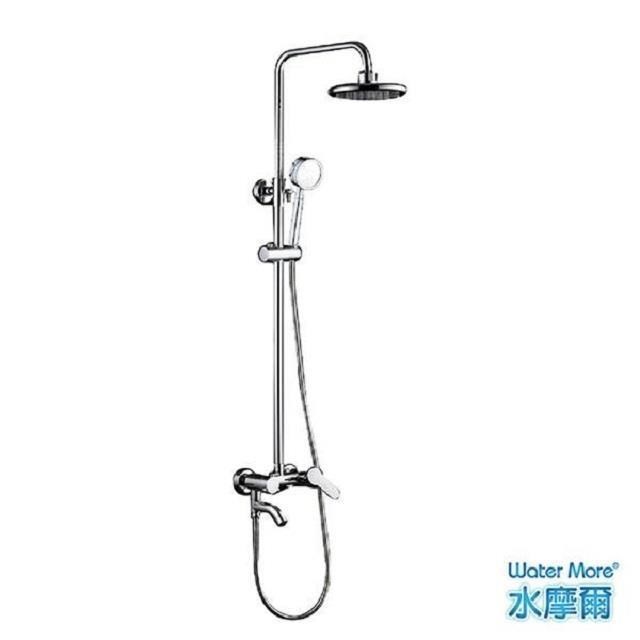 Water More 飯店級衛浴設備6吋頂噴手拿兩用式淋浴柱1組(贈省水標章蓮蓬頭)