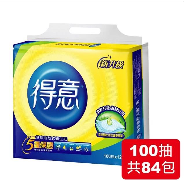 得意 抽取式衛生紙 100抽 84包