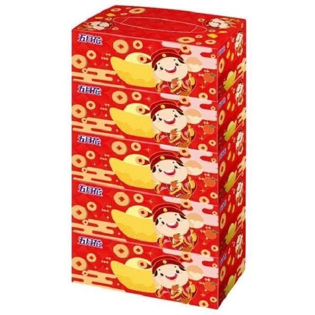 五月花 盒裝面紙-吉利財神150抽*5盒*10串