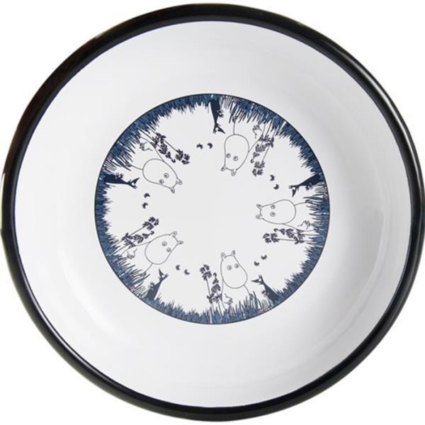 Muurla 【南紡購物中心】 嚕嚕米朋友系列-嚕嚕米琺瑯盤600cc/18cm