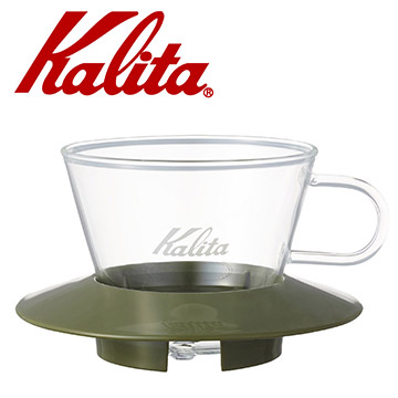 Kalita 【南紡購物中心】 155系列蛋糕型玻璃濾杯(迷彩綠) #05064