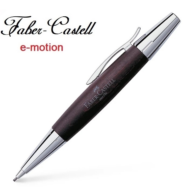 Faber-Castell E-MOTION系列梨木亮面深褐色旋轉鉛筆  