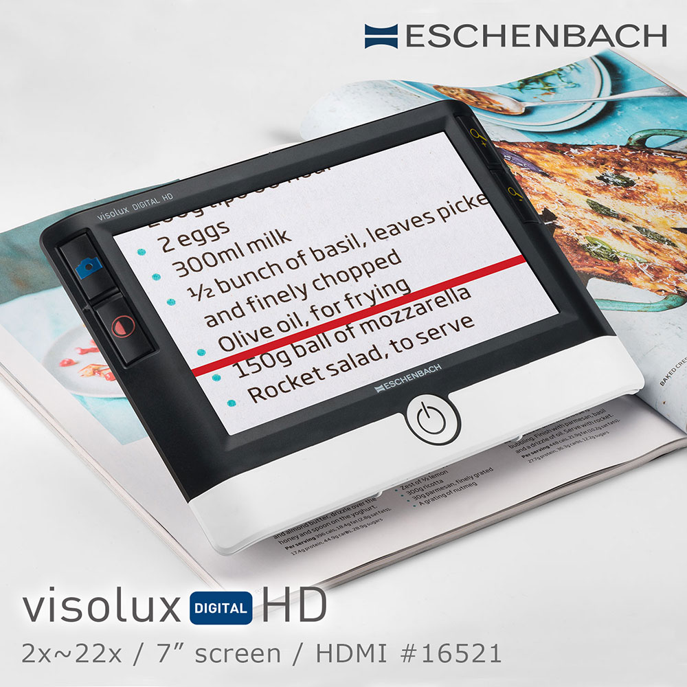 Eschenbach 宜視寶 2x-22x 7吋高畫質HDMI可攜式擴視機 16521 電子式數位放大鏡 壯年熟齡學習工具