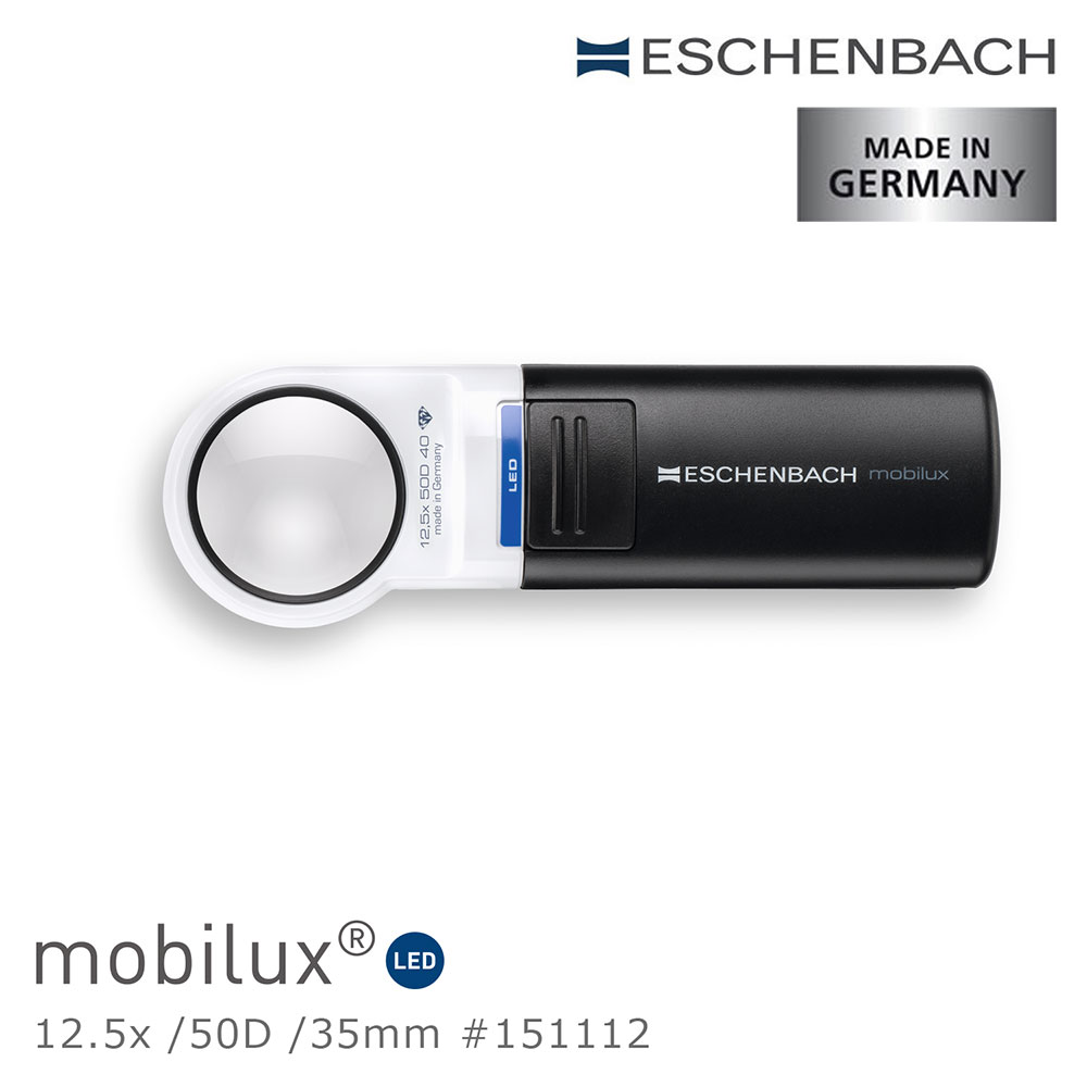 Eschenbach 宜視寶 12.5x/50D/35mm 德國製LED手持型非球面高倍單眼放大鏡 151112