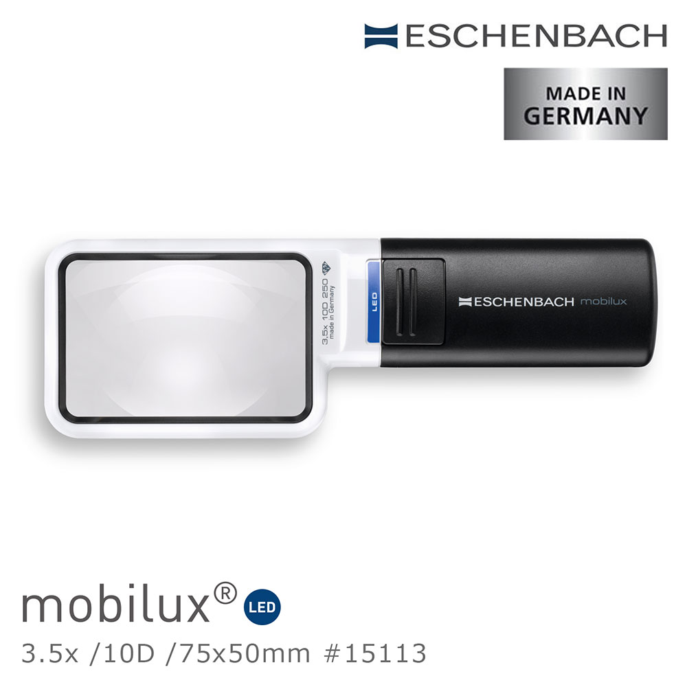 Eschenbach 宜視寶 3.5x/10D/75x50mm 德國製LED手持型非球面放大鏡 15113