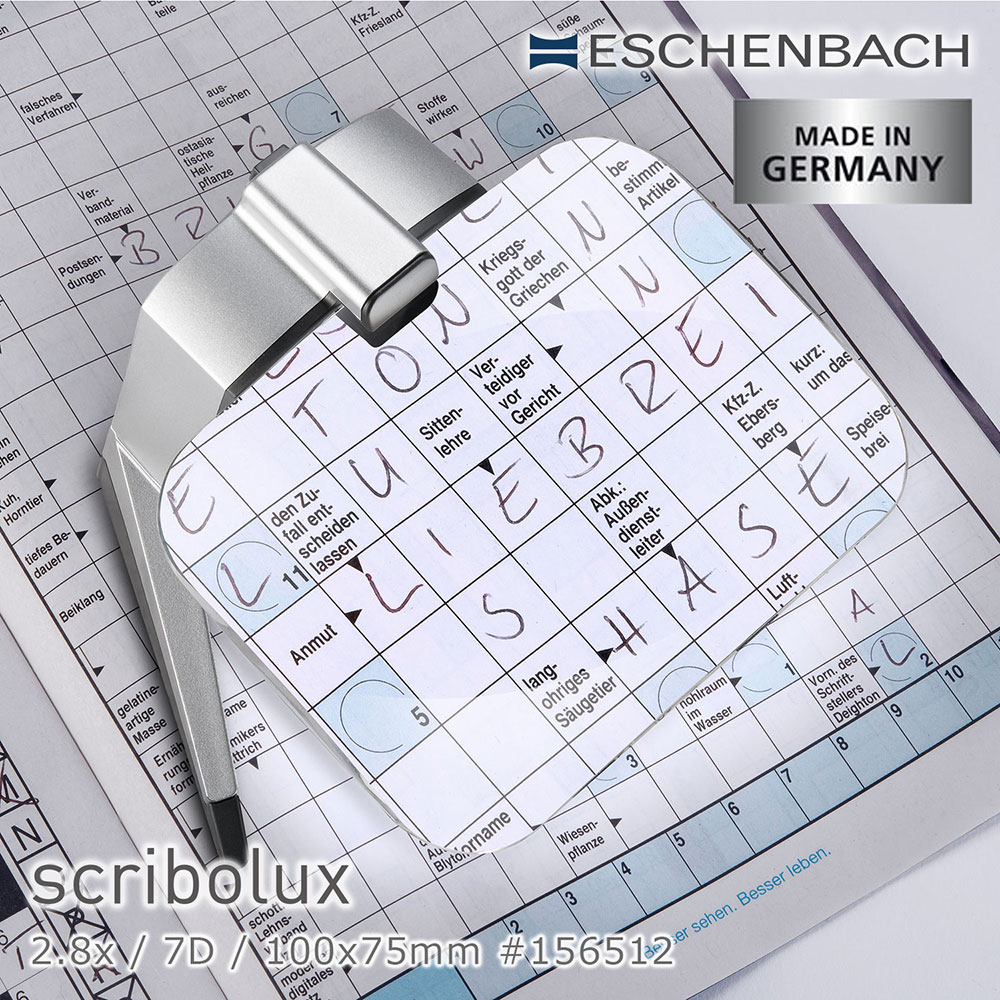 Eschenbach 宜視寶 2.8x/7D/100x75mm 德國製LED書寫專用立座式非球面放大鏡 156512