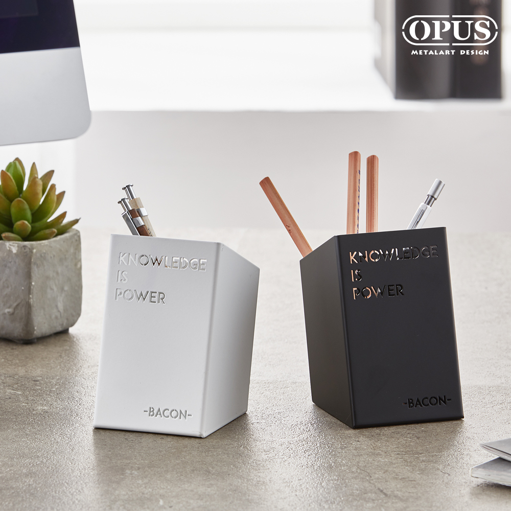OPUS 東齊金工 歐式鐵藝筆筒《培根》經典黑/質感教師節禮物