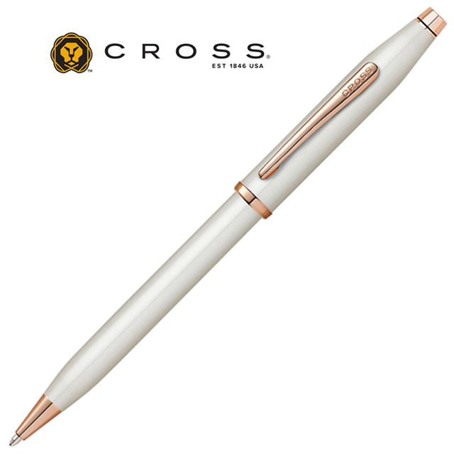 CROSS 高仕 高仕  新世紀珍珠白亮漆玫瑰金色原子筆*AT0082WG-113