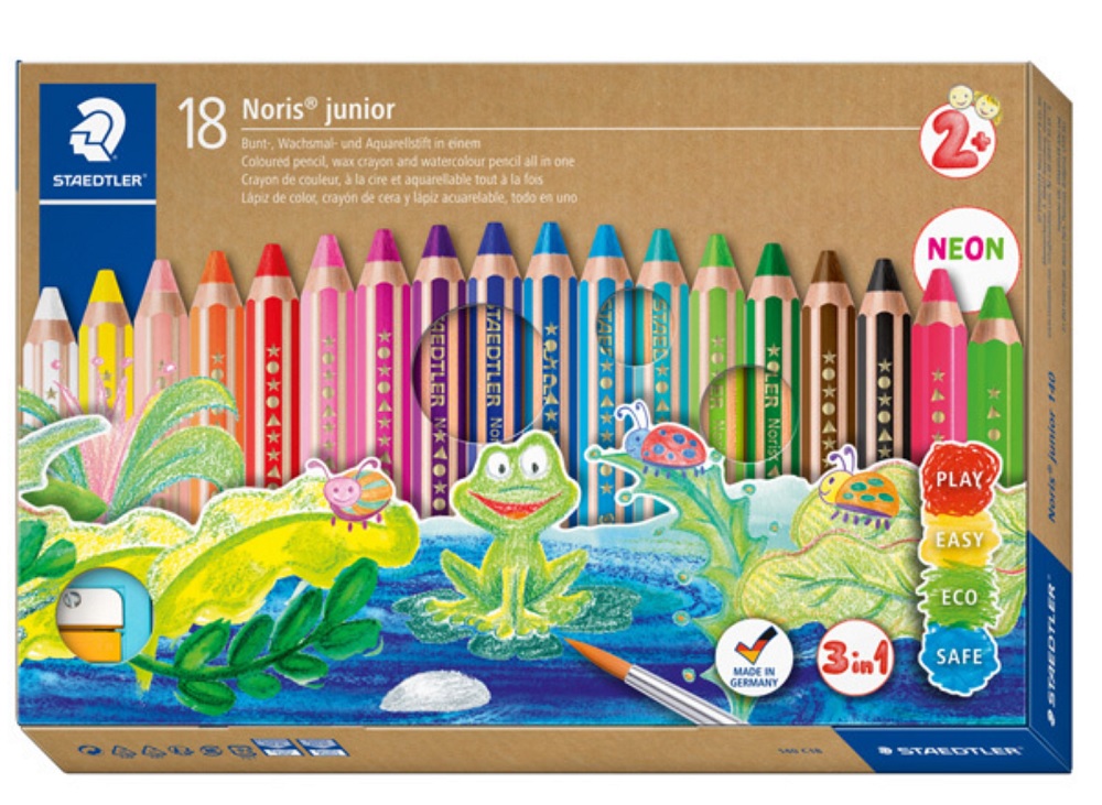 STAEDTLER 施德樓 Buddy 3合一彩色蠟鉛筆18色 140 C18