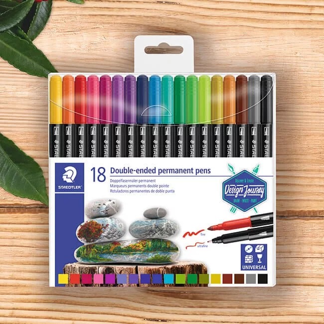 STAEDTLER 施德樓 油性雙頭藝術筆18色入 3187 TB18