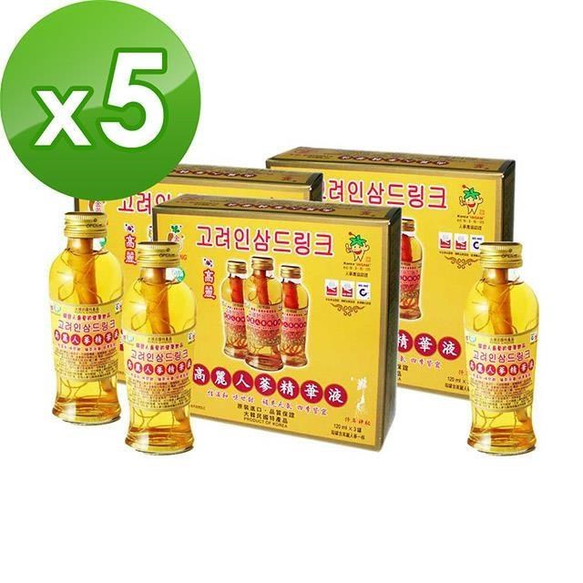 金蔘 韓國高麗人蔘精華液(120ml*3瓶)共5盒
