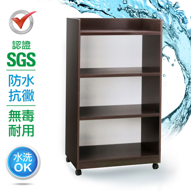 IHouse 愛屋家具 SGS 防潮抗蟲蛀塑鋼三層開放式置物碗盤櫃(寬64深40高119CM)