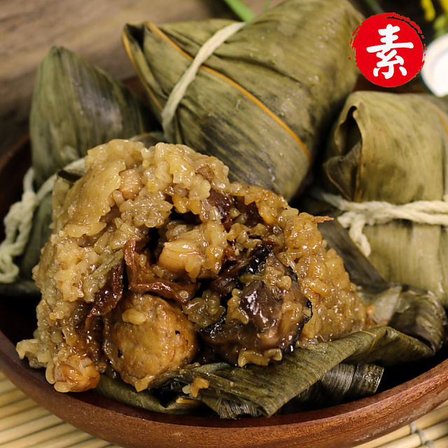 陳媽媽 養生中藥素干貝肉粽6顆+台南傳統鮮肉粽6顆